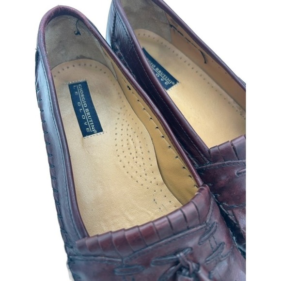 Giorgio Brutini Loafers Men\'s Size 14 Burgundy Woven Tassel Kiltie Leather main image 5